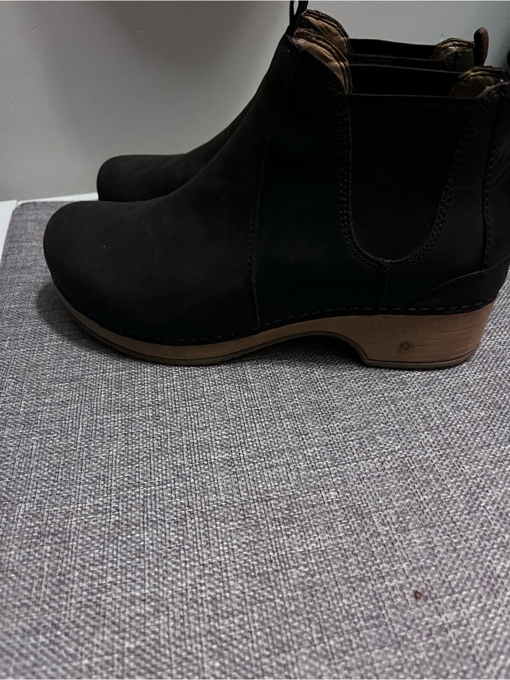Dansko dark brown Ankle Boots with Brown Stacked Heel